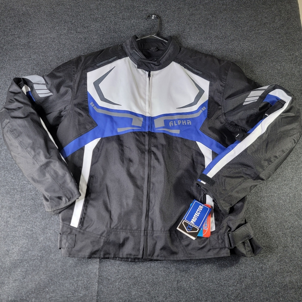 Alpha Cycle Gear Men's Padded Motorcycle Jacket Size 3XL Cordura Polyester New